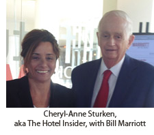 Cheryl-Anne Sturken, aka The Hotel Insider, with Bill Marriott