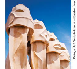 Gaudi chimneys from Barcelona