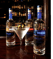 Vodka bottles with LED messages