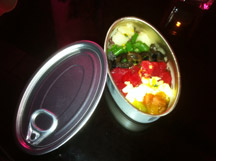 Sardine can appetizer