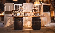 Whiskey barrel decor