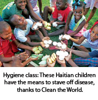 Haitian children at a Hygiene class