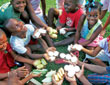 Haitian children at a Hygiene class thumb
