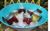 Ball jars on ice