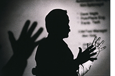 Speaker at a meeting